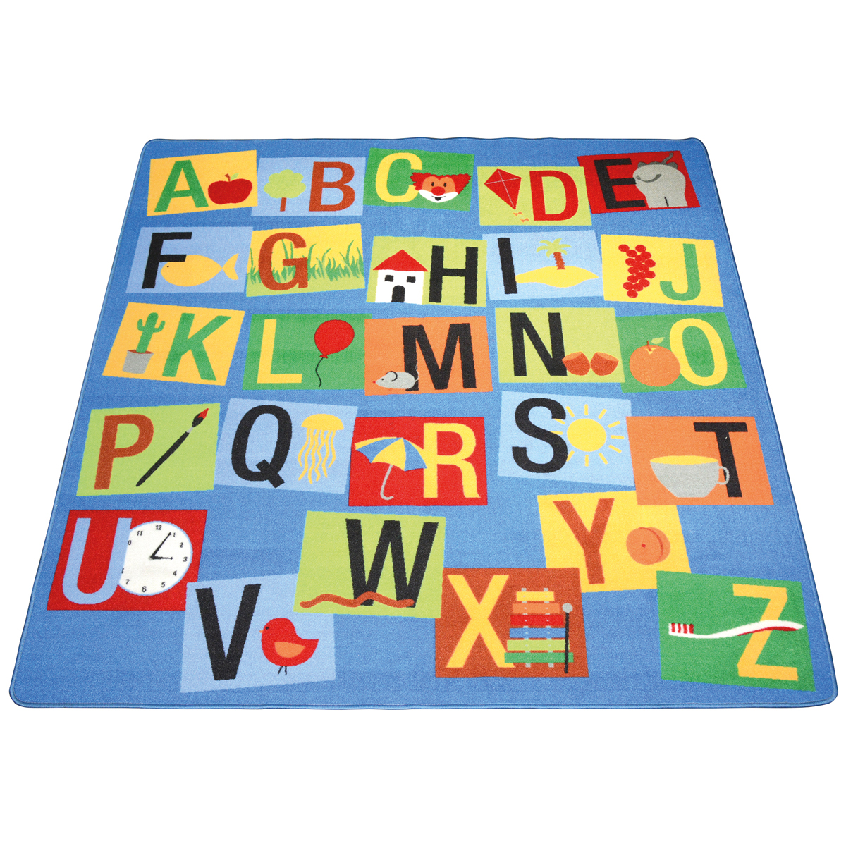 Teppich Buchstaben, 200 x 200 cm, Alphabet, alle 26 Großbuchstaben
