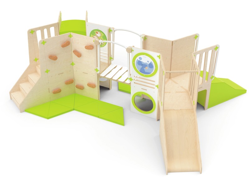 Kletterlandschaft Climbkid Abenteuerinsel aus Holz, 399 x 286 cm, ab 18 Monaten