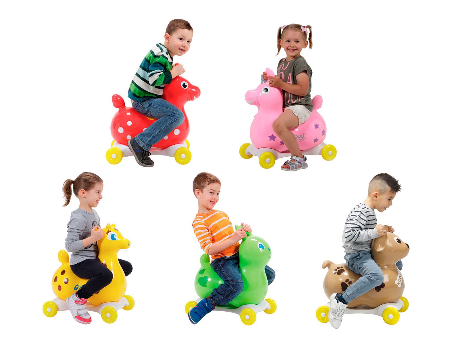 Rollbasis Gymnic Speedy Base für Rody-Hüpftiere, weiß