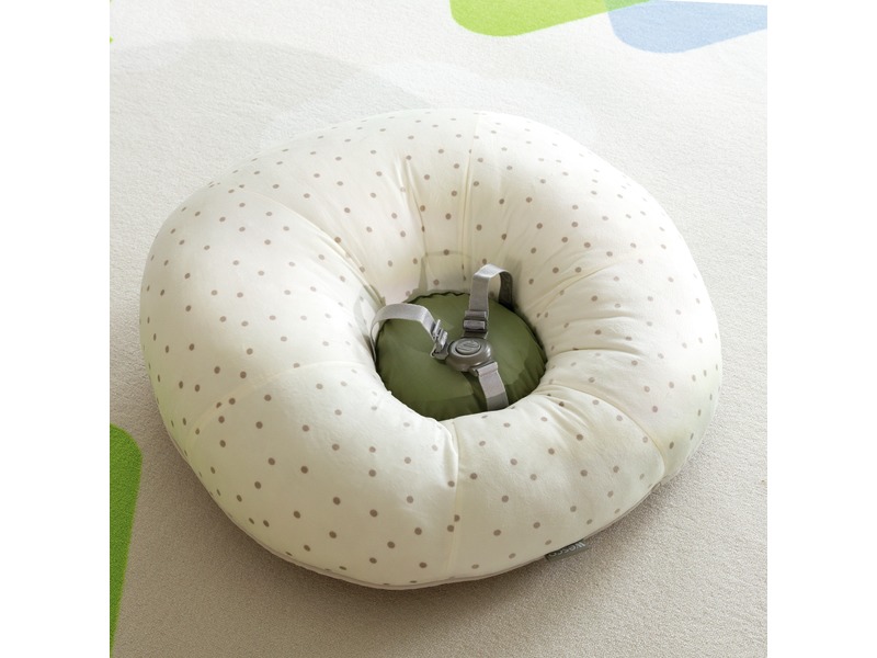 Babykissen Kuschelnest mit Gurt und Samtbezug, Ø 65 cm, ab 0 Jahren, elfenbein