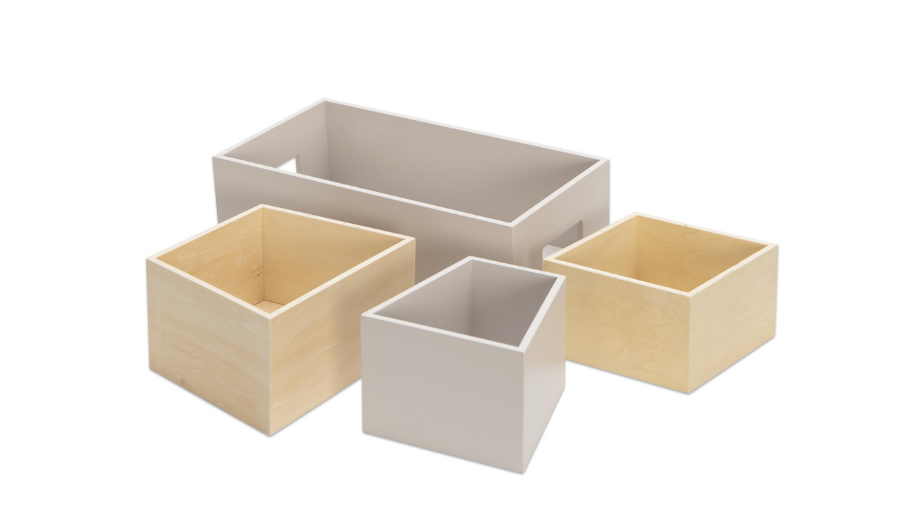 Modulares Puppenhaus, 4 Teile in Aufbewahrungskiste