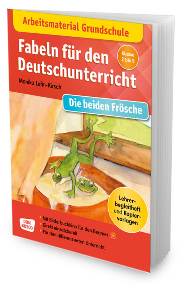 Arbeitsmaterial Grundschule. Fabeln für den Deutschunterricht. Die beiden Frösche, Heft, Klasse 2 bis 5