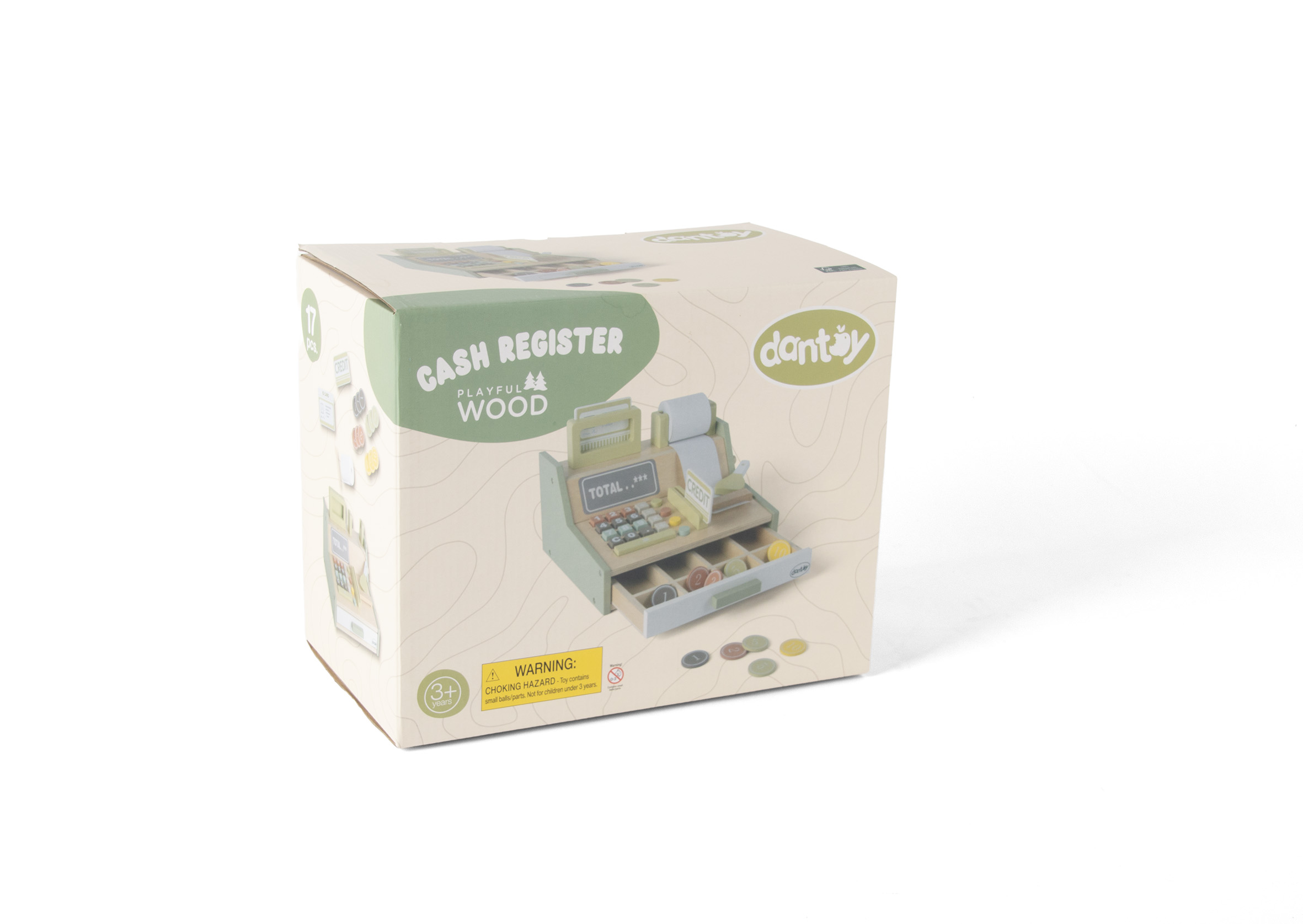 Spielkasse dantoy WOOD, 17 Teile