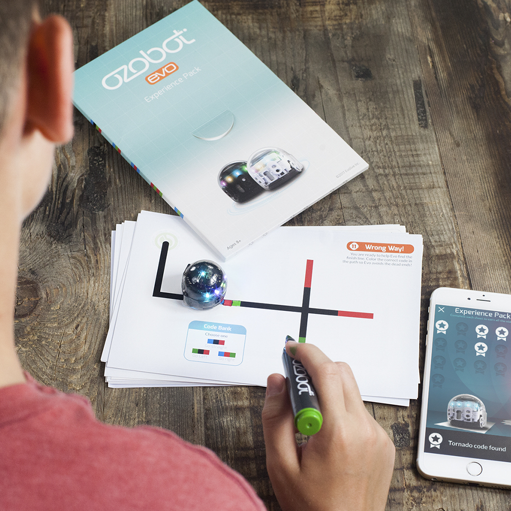 Ozobot Evo Programmierroboter, Starter Set, einzeln, mit App-Steuerung, ab 8 Jahren