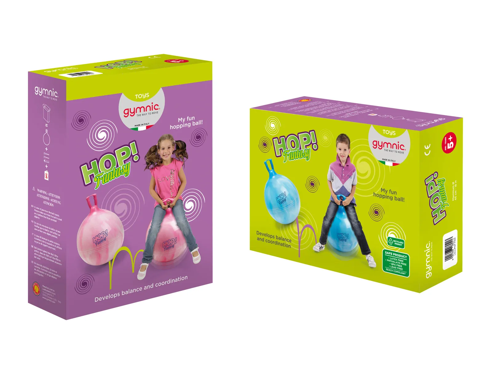 Hüpfball Gymnic Hop Fantasy, Ø 45 cm, lollipop pink