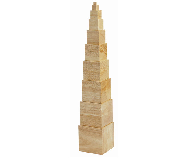 Montessori Würfelturm natur, 3-8 Jahre