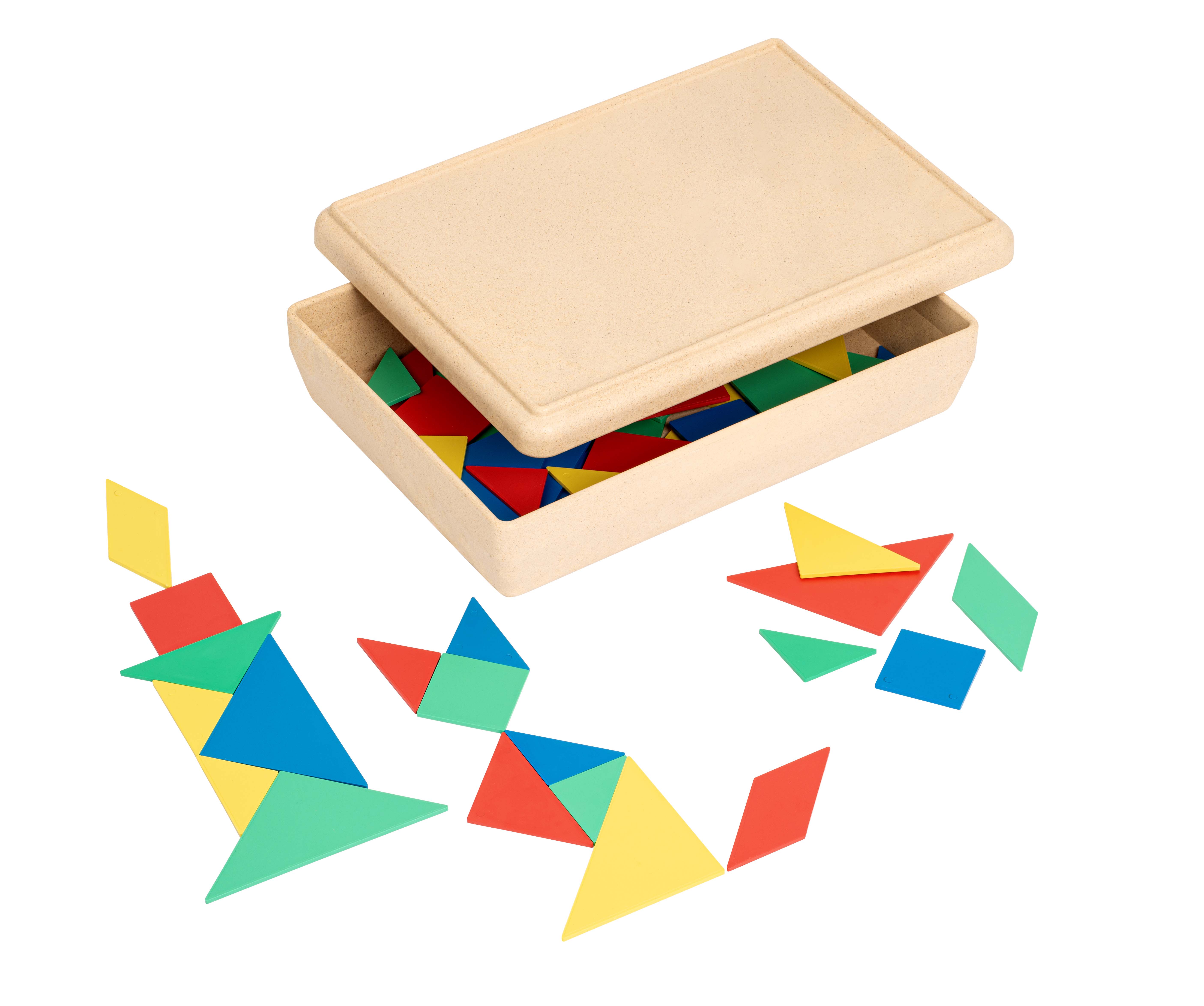 Tangram 60-teilig - Legespiel in ReWOOD-Aufbewahrungsbox