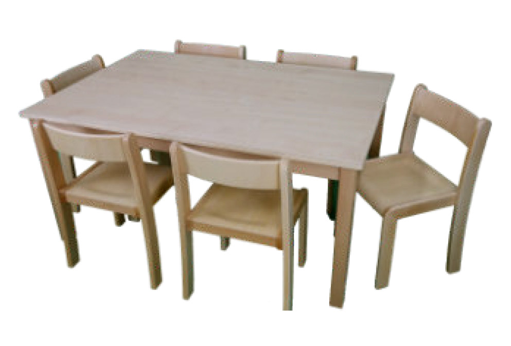 Nitzl Möbel-Set, 7-teilig, Tischplatte Ahorn honig, Höhe 46 cm, 6 Stühle Simeon, Sitzhöhe: 26 cm