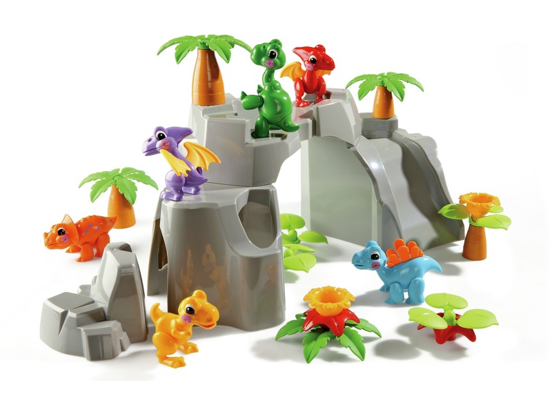 Spielfiguren Dinosaurier mit Landschaft für Kleinkinder, 26 Teile, ab 1 Jahr