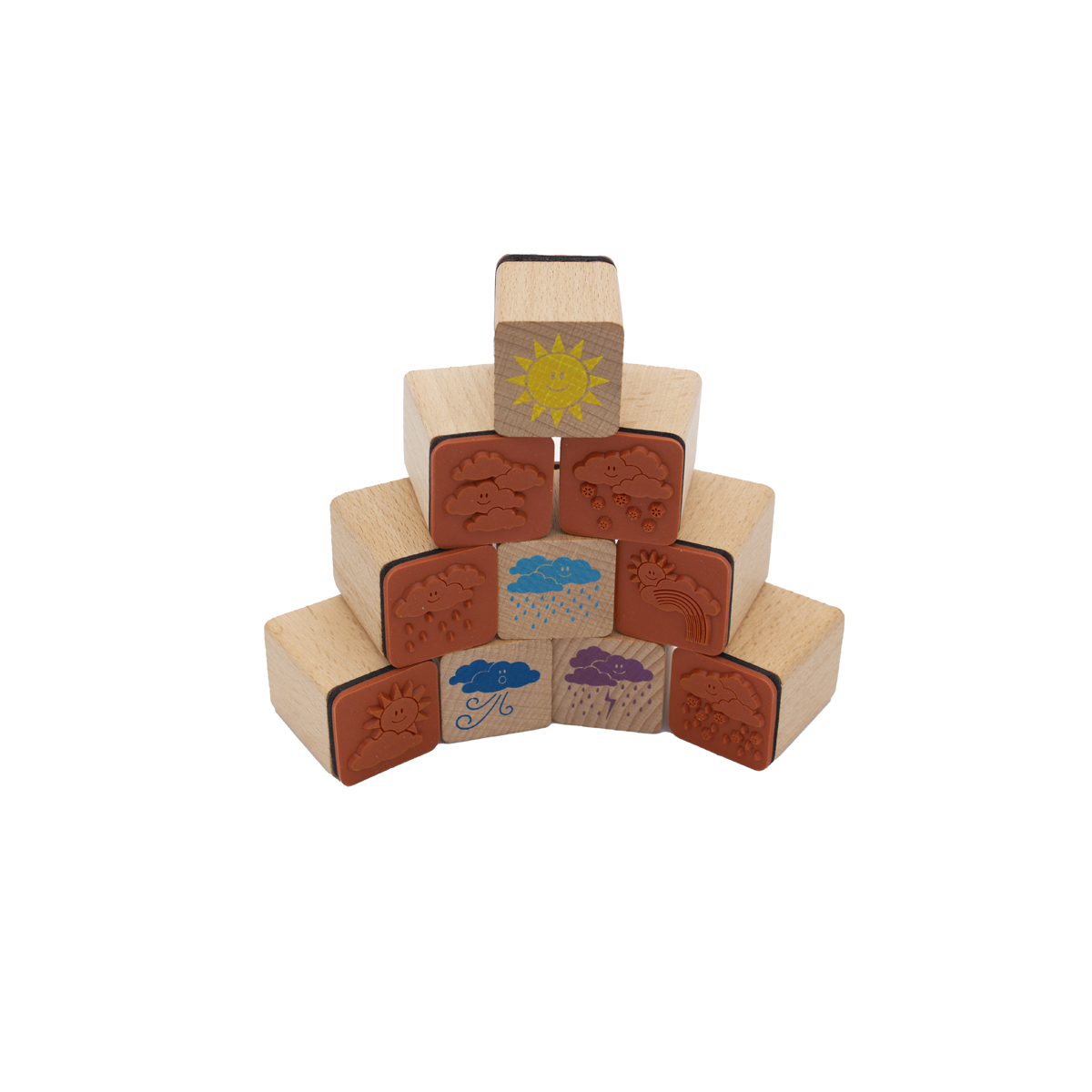 Wetterstempel 10er Set, 4 x 3 x 3 cm, verschiedene Motive