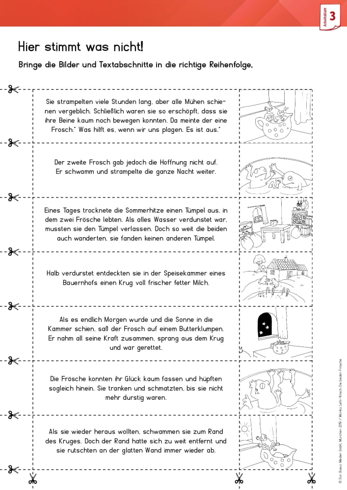 Arbeitsmaterial Grundschule. Fabeln für den Deutschunterricht. Die beiden Frösche, Heft, Klasse 2 bis 5