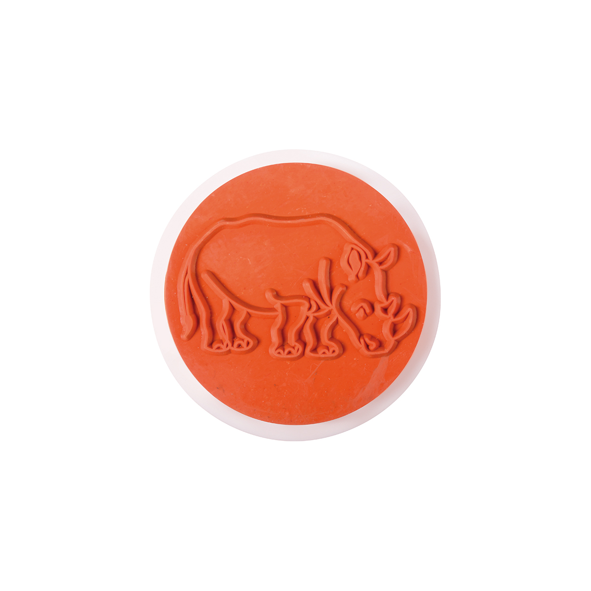 Zootierstempel 6er Set, Nashorn Bär Elefant Löwe Krokodil Giraffe, Ø 7,5 cm