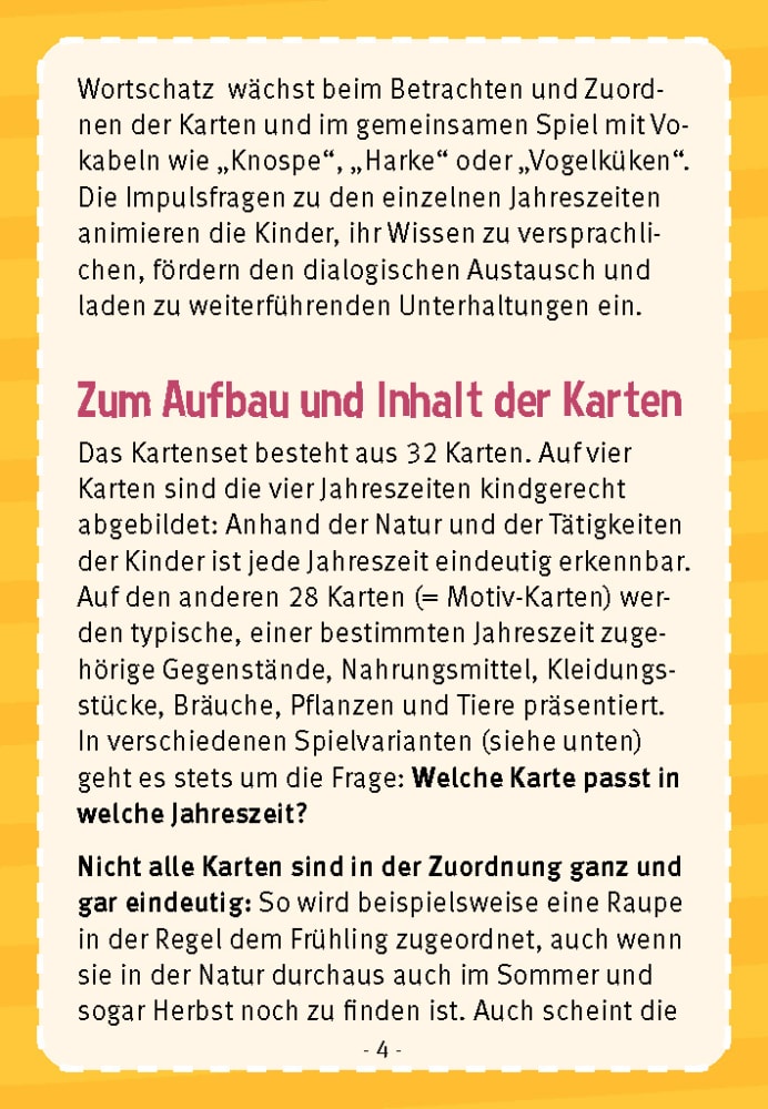 Was passt in welche Jahreszeit? 3-5 Jahre