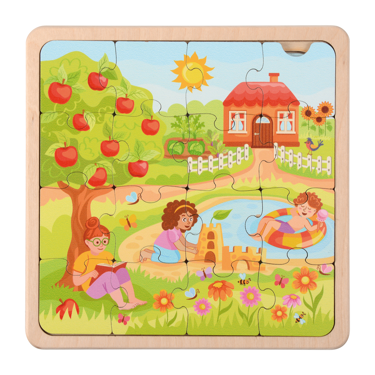 Lebenszyklen Puzzle Jahreszeiten, 4 Schichten, 17 x 17 cm, ab 3 Jahre