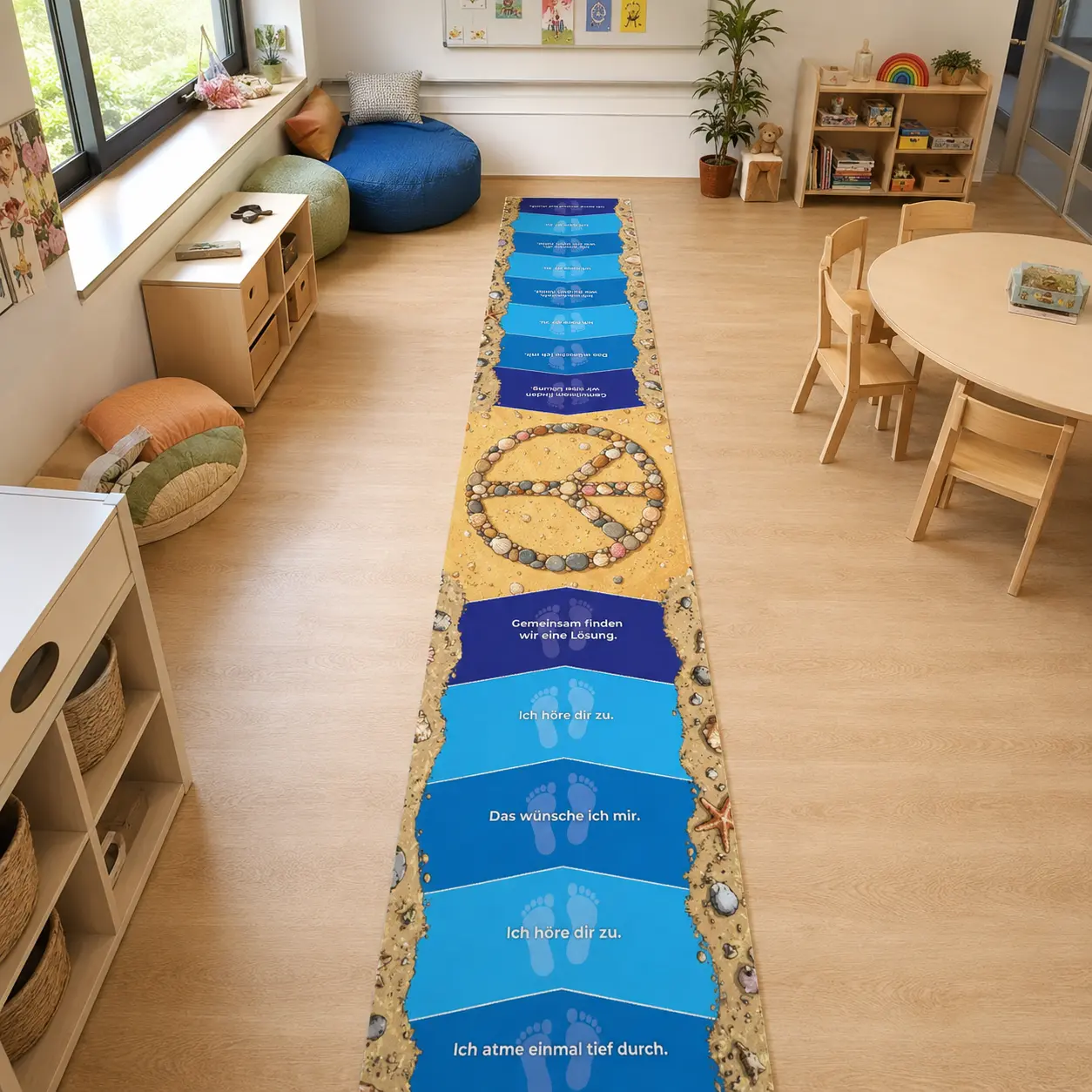 Streitschlichtungs-Teppich, Friedensbrücke zur Konfliktlösung, Meer, 50 x 330 cm