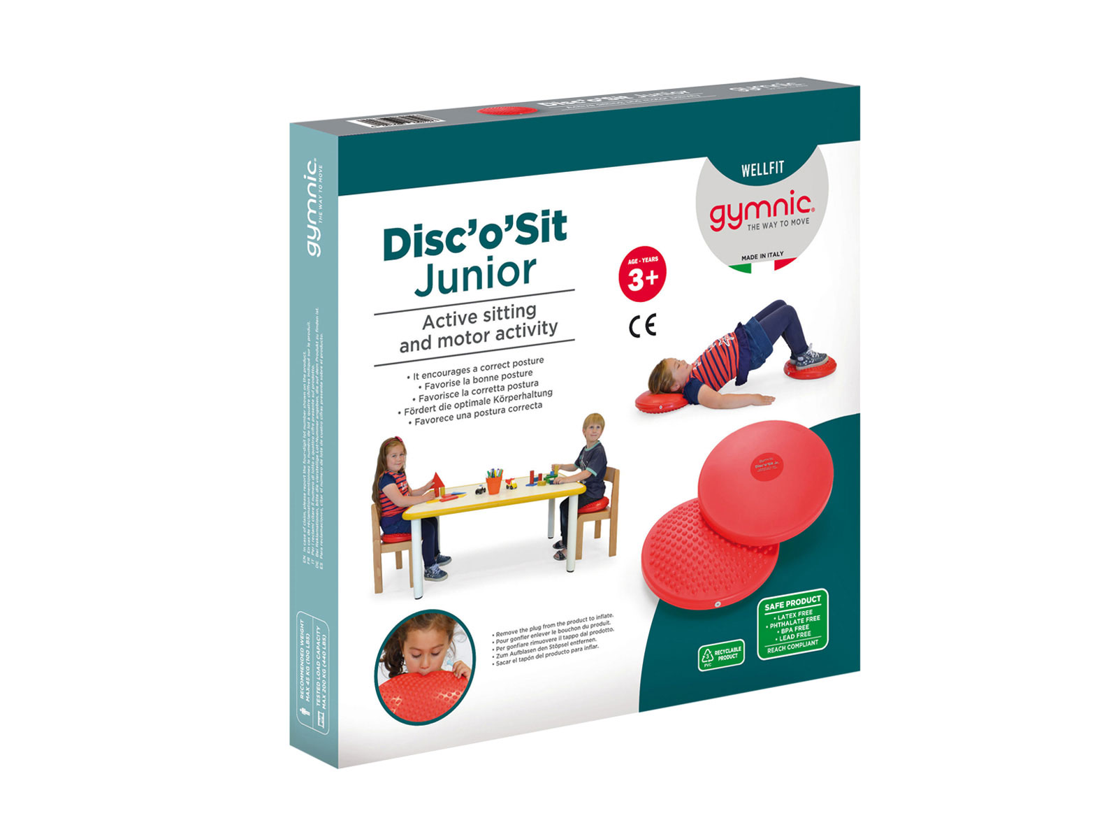 Sitzkissen Gymnic Disc'o'Sit Junior, 32 cm, rot