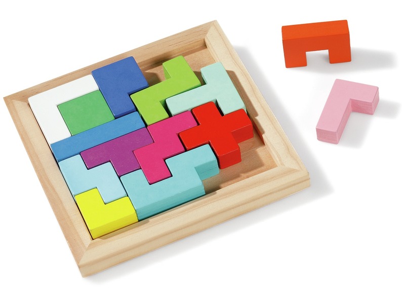 Logikspiel Astublock aus Holz mit 50 Karten und 14 Teilen, ab 5 Jahren
