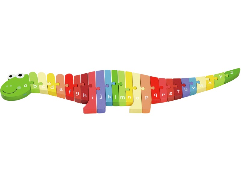 Alphabet-Puzzle Dinosaurier aus Holz, Buchstaben lernen, ab 1 Jahr