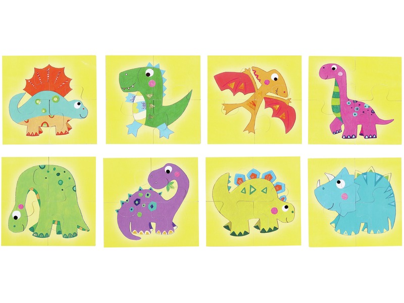 Puzzle 8-in-1 Dinosaurier, 8 kleine Puzzles und 1 großes Puzzle, ab 2 Jahren