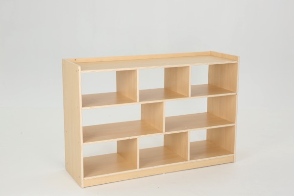 Kinder-Regal, Raumteiler, hoch, Gerade, 8 Fächer, 120x39x80 cm, Ahorn