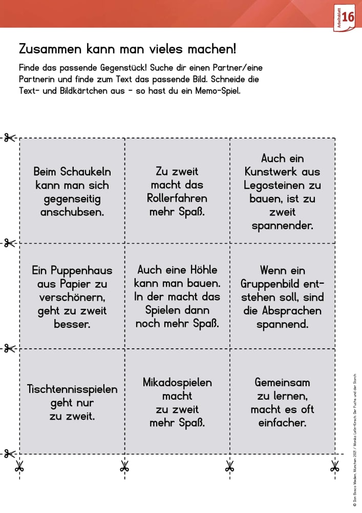 Arbeitsmaterial Der Fuchs und der Storch, 5-11 Jahre