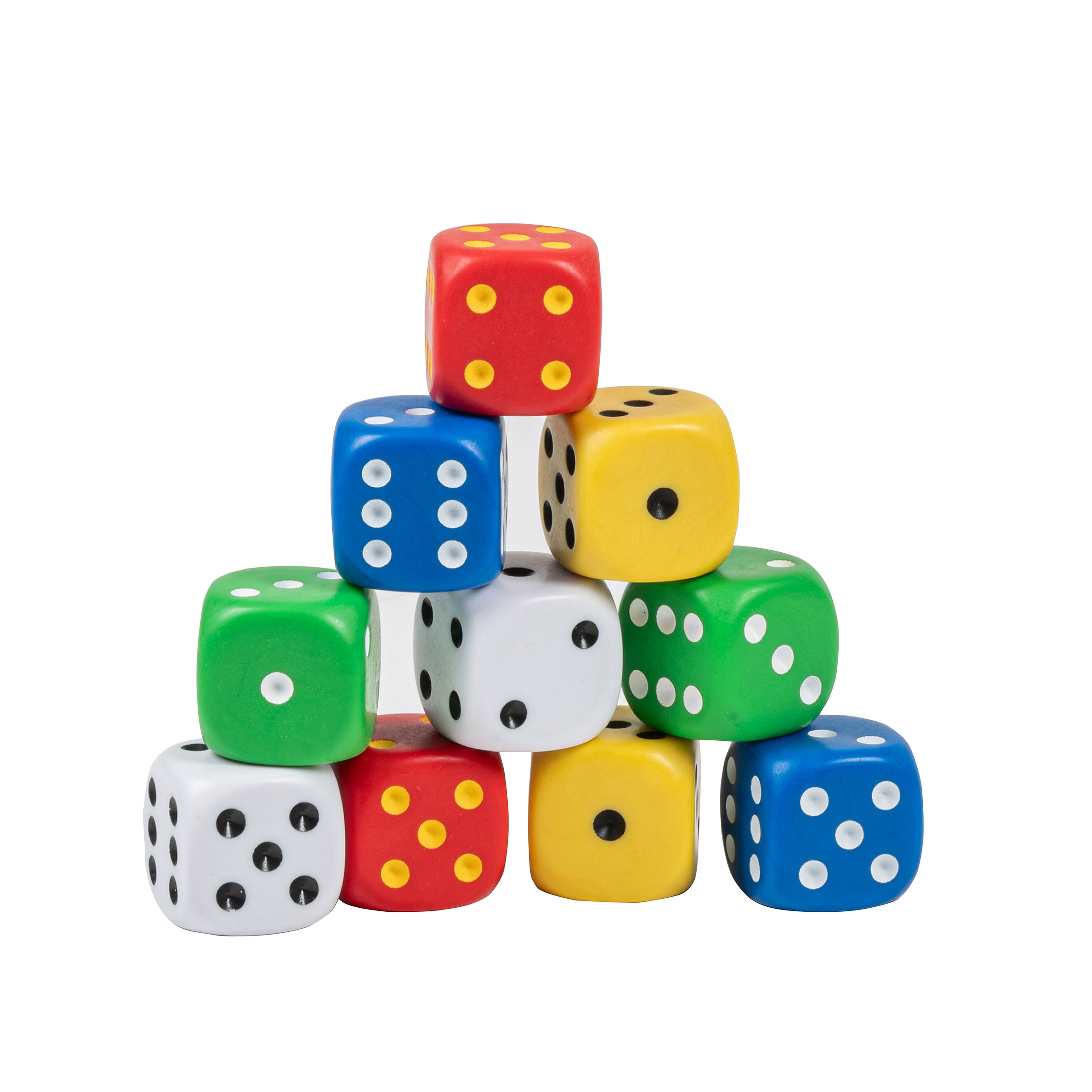 Bunte Punktewürfel 25 mm, 100 Stück - für Spiel und Rechnen