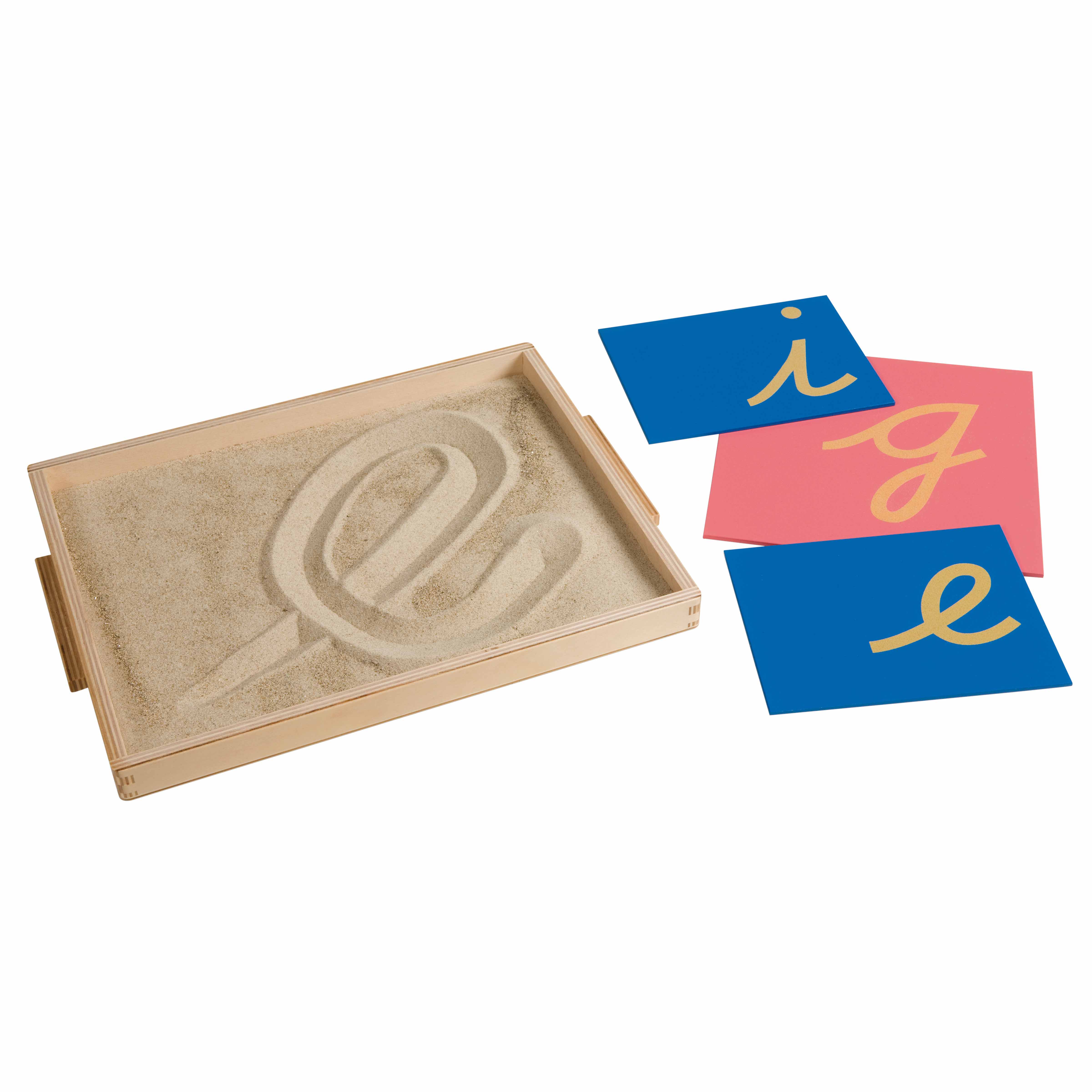 Kasten mit Sand für Schreibübungen - Montessori Sprache