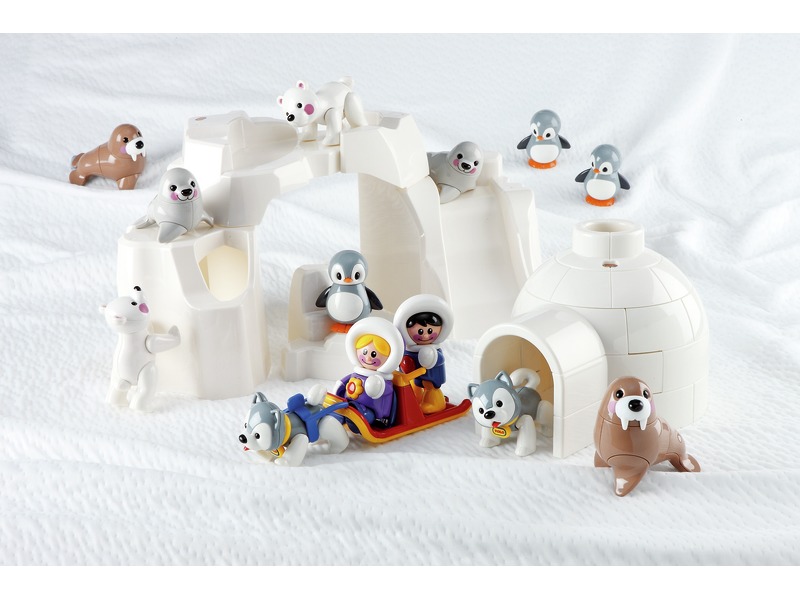 Spielfiguren Polartiere mit Eisbär und Pinguin, 4 Figuren, ab 1 Jahr