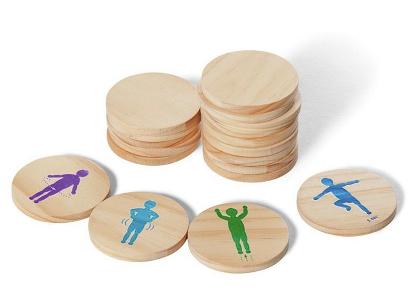 Tanz- und Merkspiel Moves mit 18 Holzteilen, Bewegungsabfolgen, ab 6 Jahren