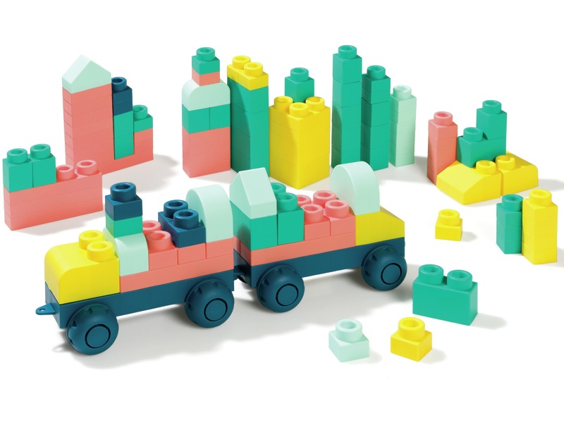 Bauspiel Briqui, weiche Bausteine für Kleinkinder, 100 Teile, ab 1 Jahr