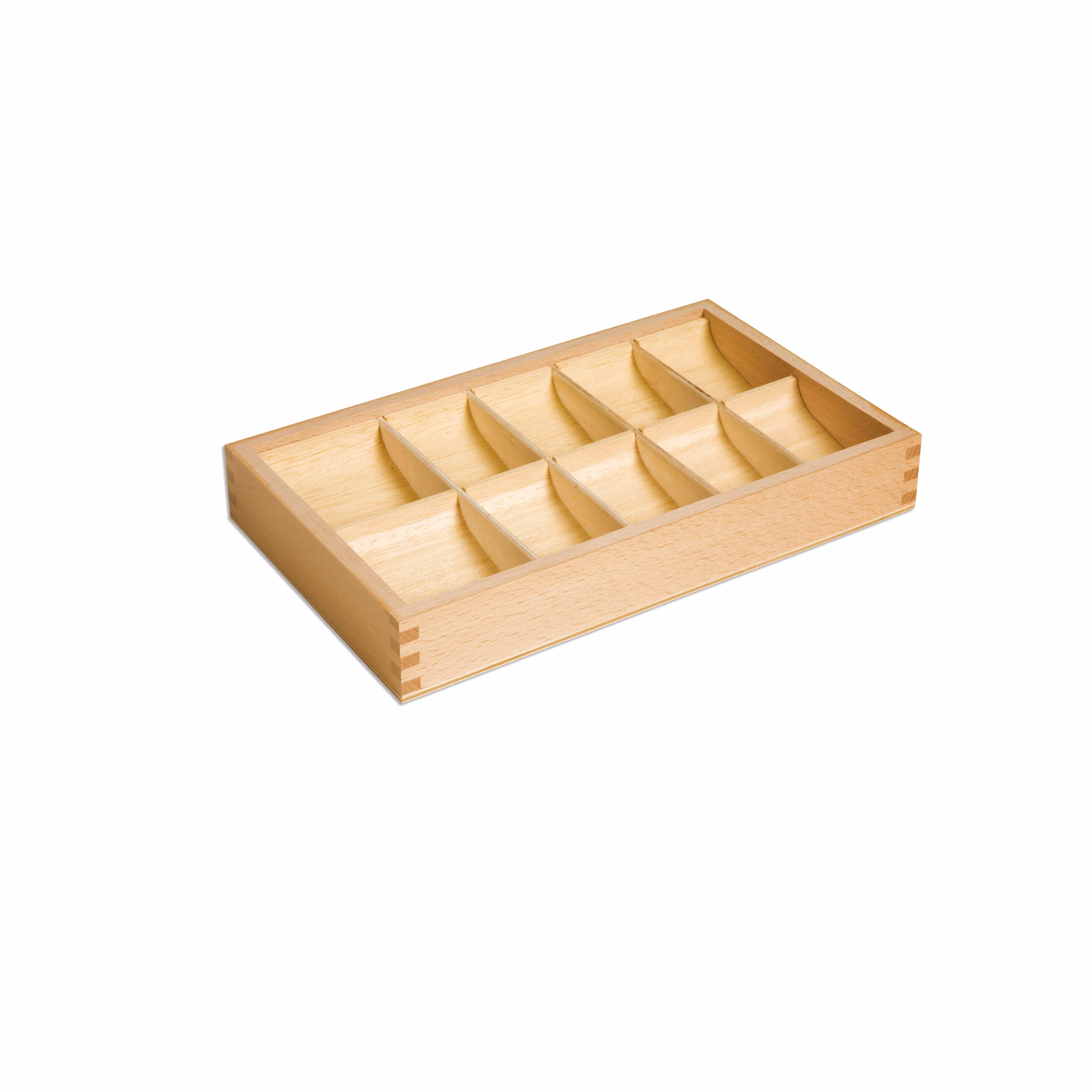 Kasten mit 10 Fächern für die Wortsymbole - Montessori Sprache