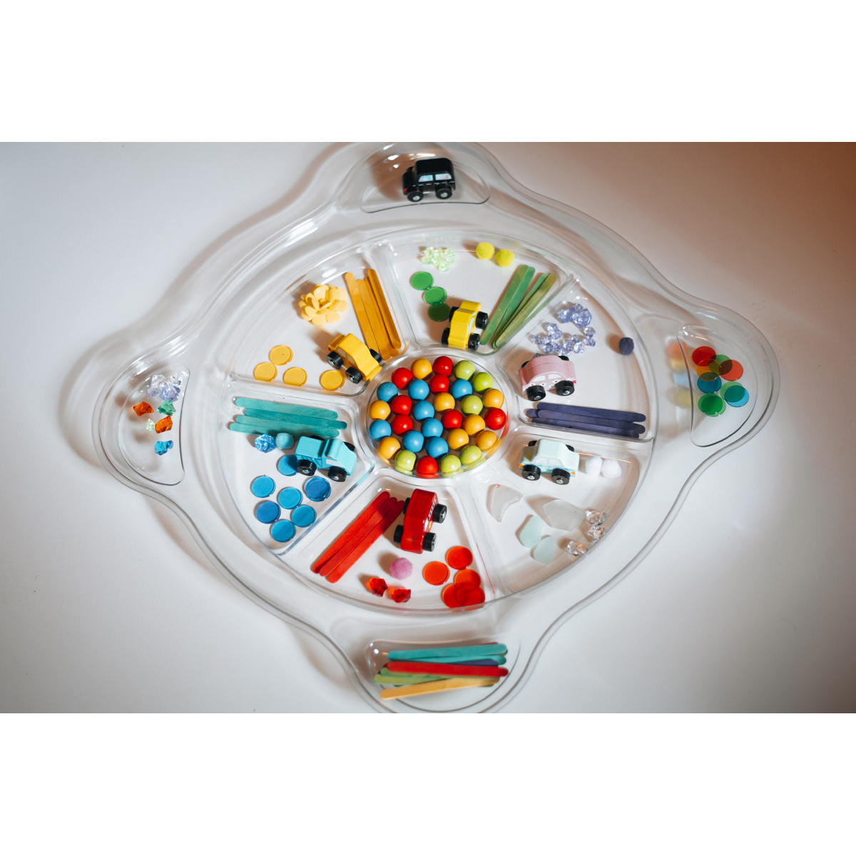Schale 7-fach transparent, Zubehör für Leuchtkübel, 56 cm