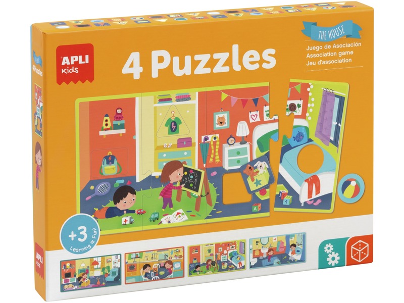 Puzzle-Set Das Haus, 4 Puzzles mit je 8 Teilen, ab 3 Jahren