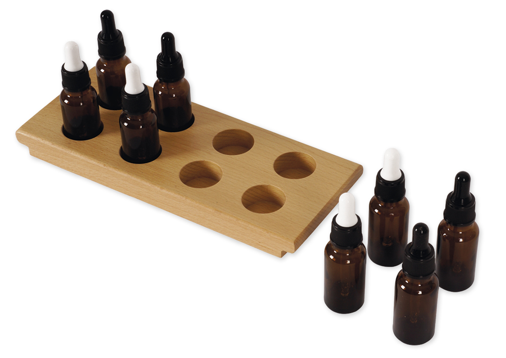 Montessori Geschmacksgläser, 8 Flaschen mit Pipetten