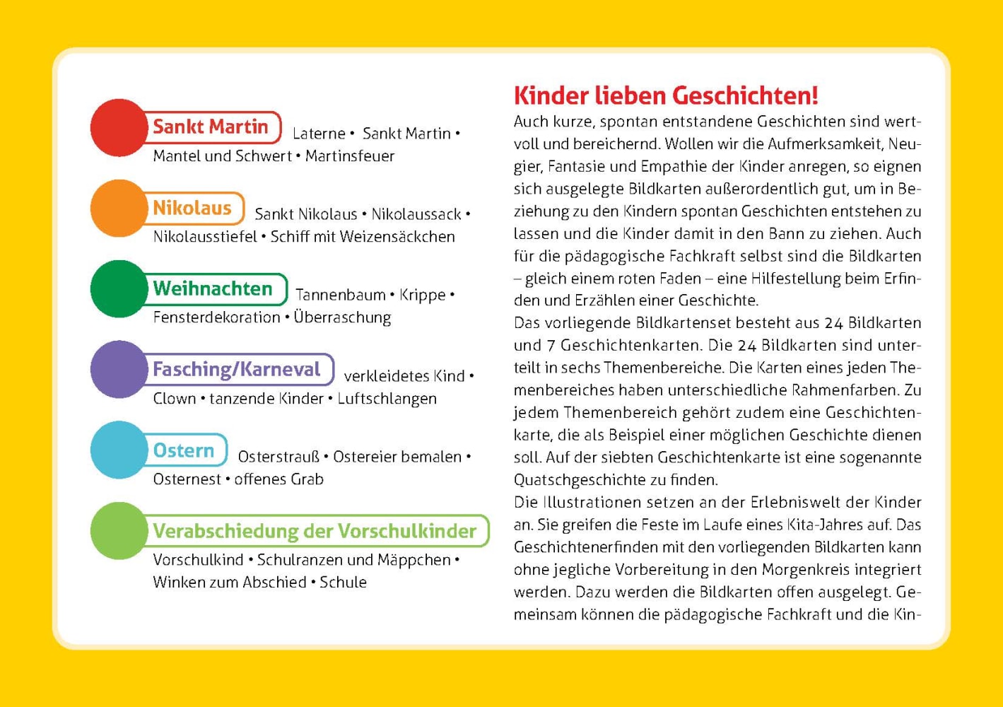 Geschichtenbox: Der Jahreskreis in der Kita, Kartensatz, 3-6 Jahre