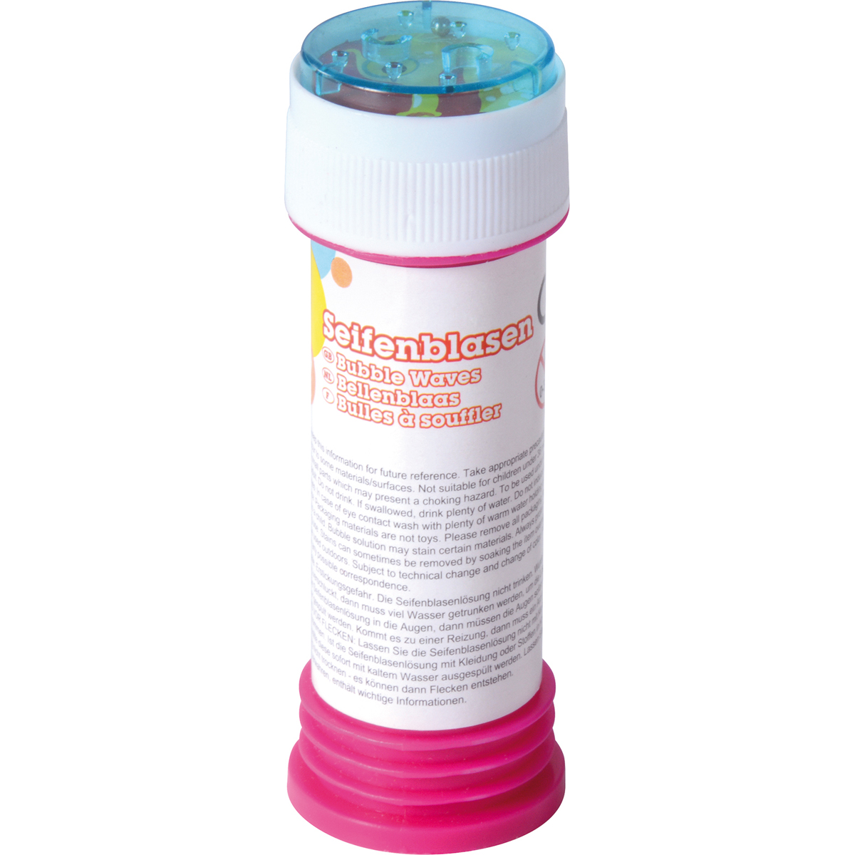 Seifenblasen 24er Set, 59 ml Fläschchen, Schraubverschluss mit Geduldsspiel