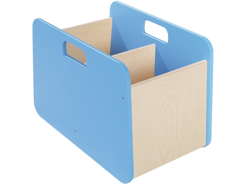 Aufbewahrungskiste Up aus Holz für Kita und Krippe, 2 Fächer, himmelblau