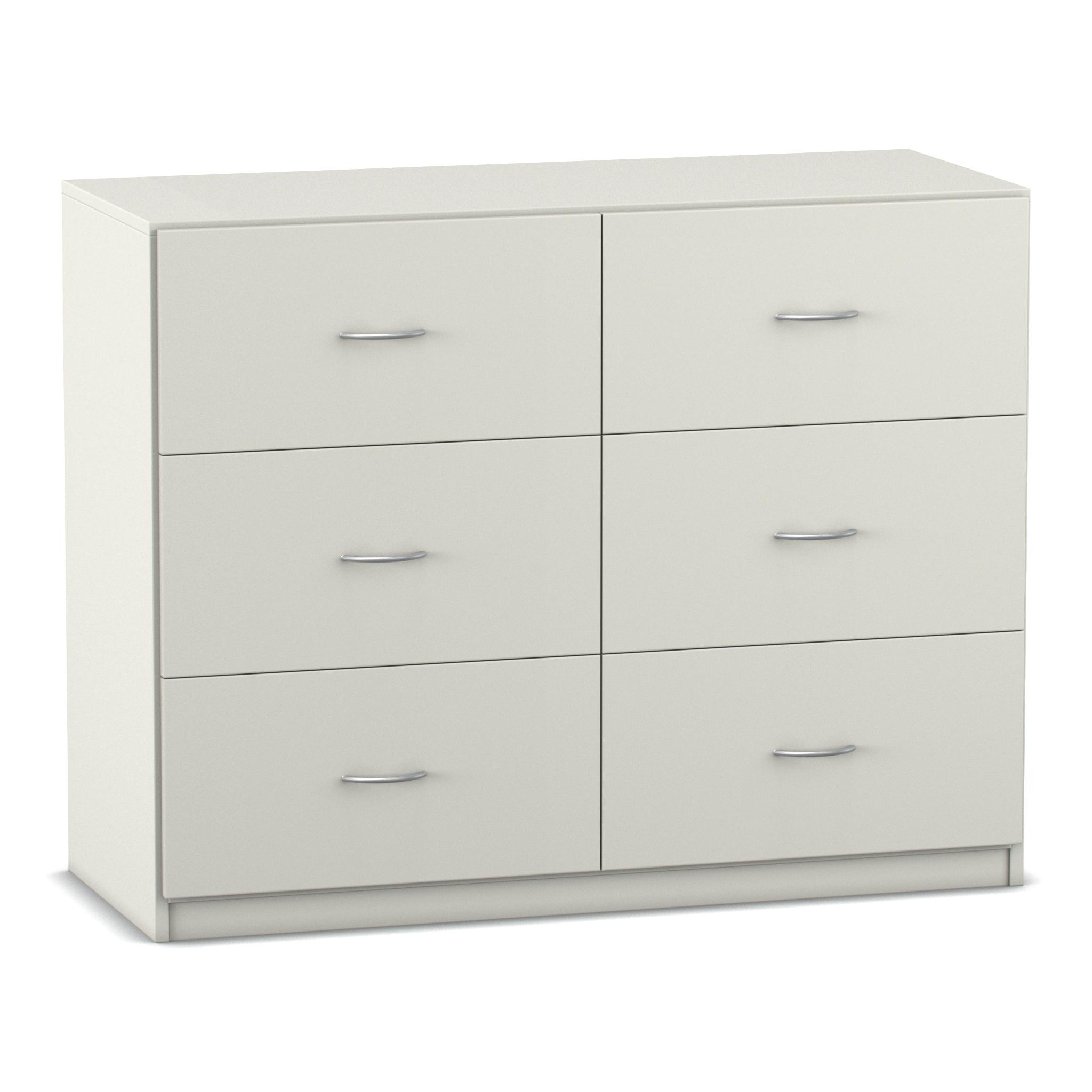Flexeo Schrank, weiß, 6 große Schubladen, HxBxT: 126,4 x 91,1 x 40 cm