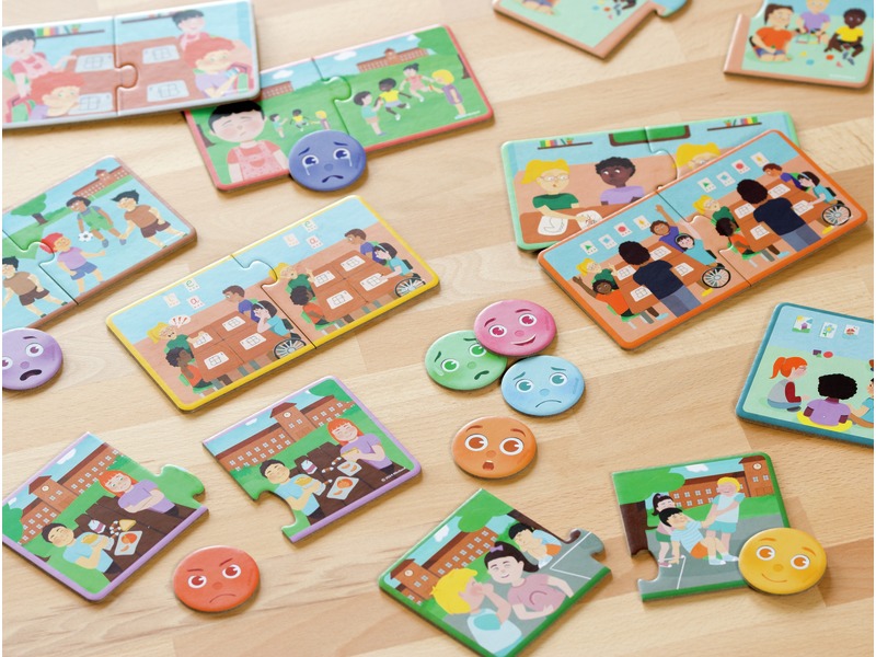 Duo-Puzzles Emotionen, Szenen und Gefühle zuordnen, 10 Puzzles, ab 2 Jahren