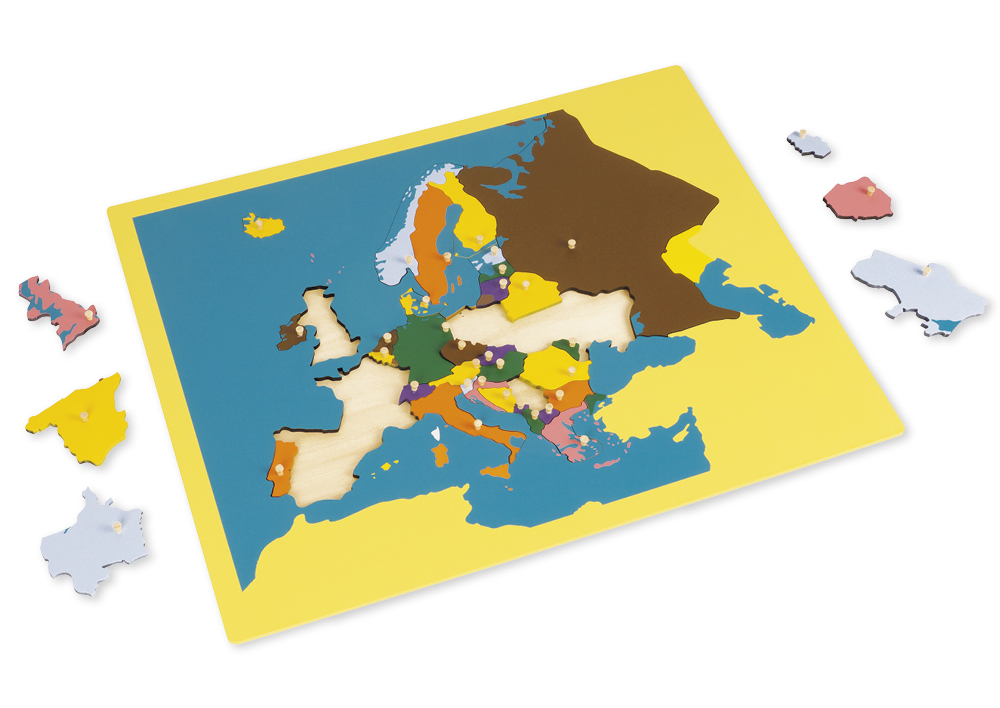 Montessori Puzzlekarte Europa, ca. 57 x 45 cm
