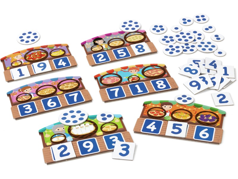 Taktiles Lotto Die Zahlen 1 bis 9 mit 18 Tastchips, ab 3 Jahren