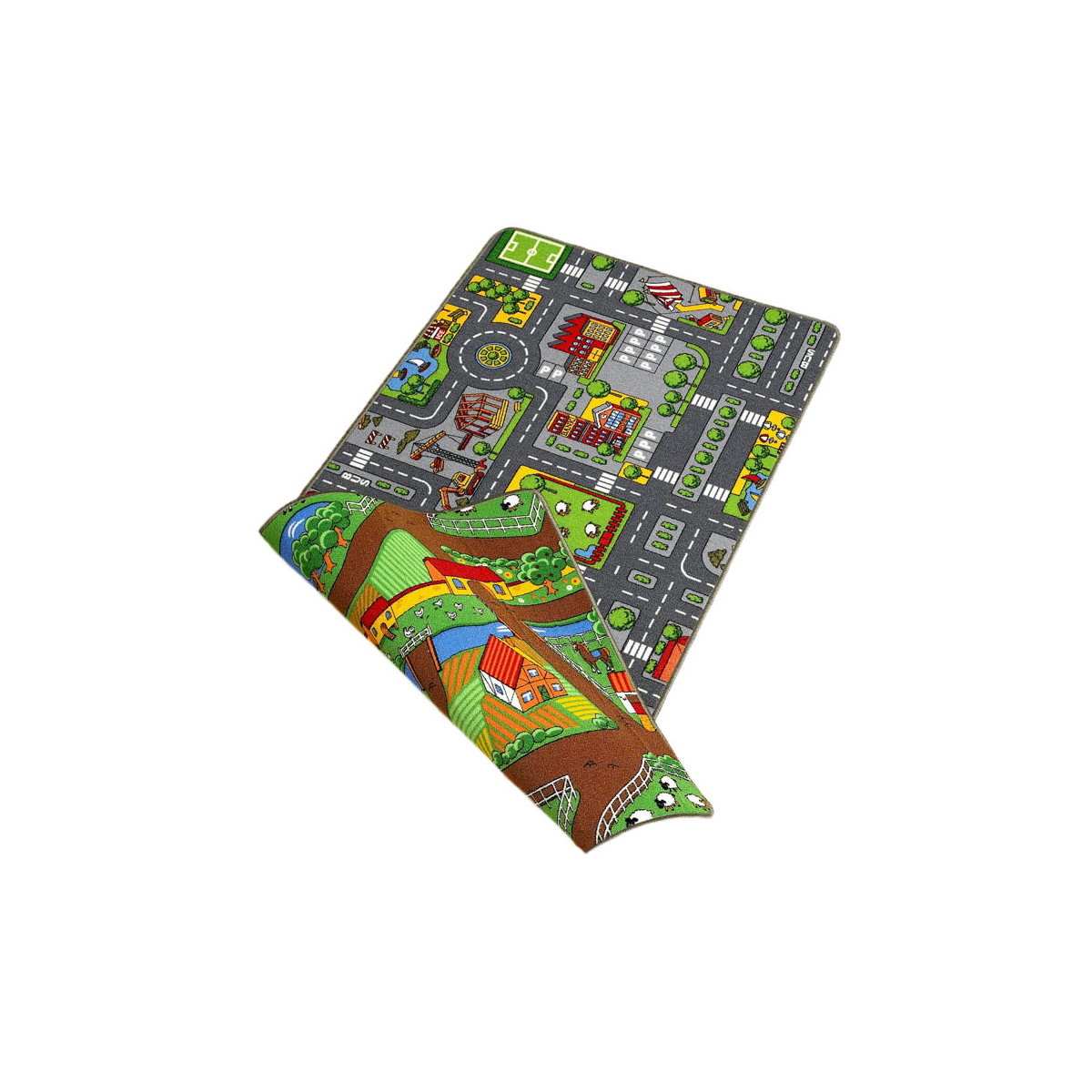 Spielteppich Straßenmotiv 100 x 190 cm, Spielteppich für Spielzeugautos