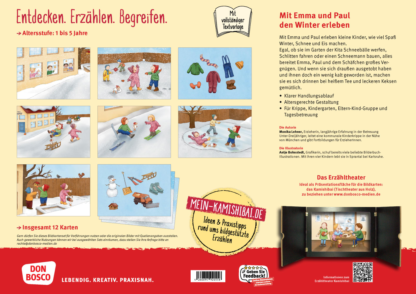 Den Winter erleben mit Emma und Paul. Kamishibai Bildkartenset, 1-5 Jahre