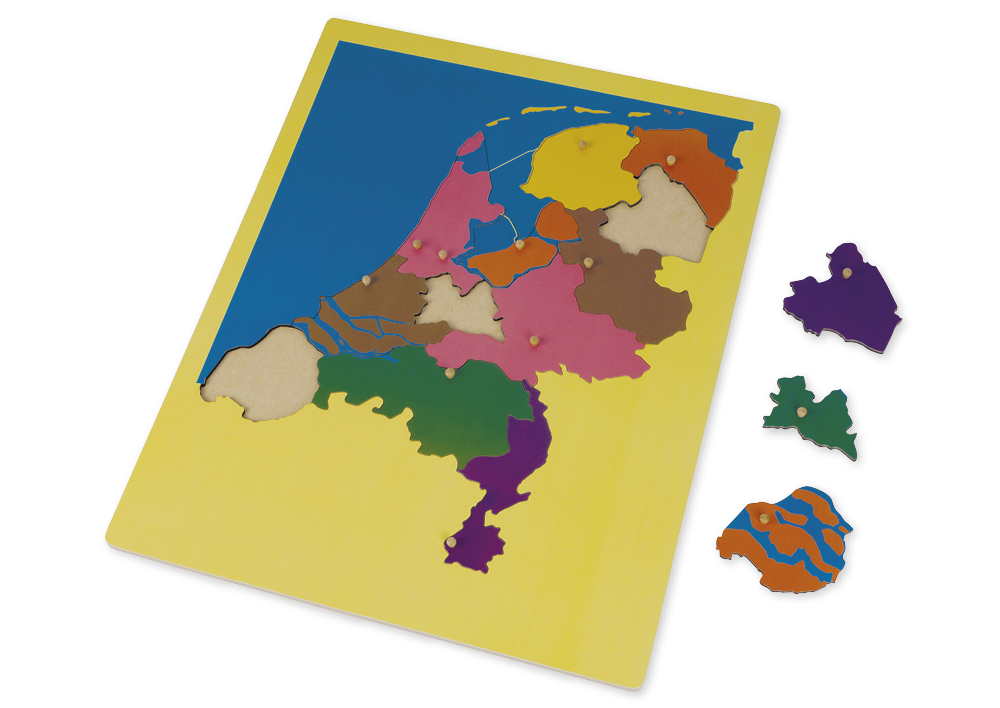 Montessori Puzzlekarte Niederlande, 12 Provinzen