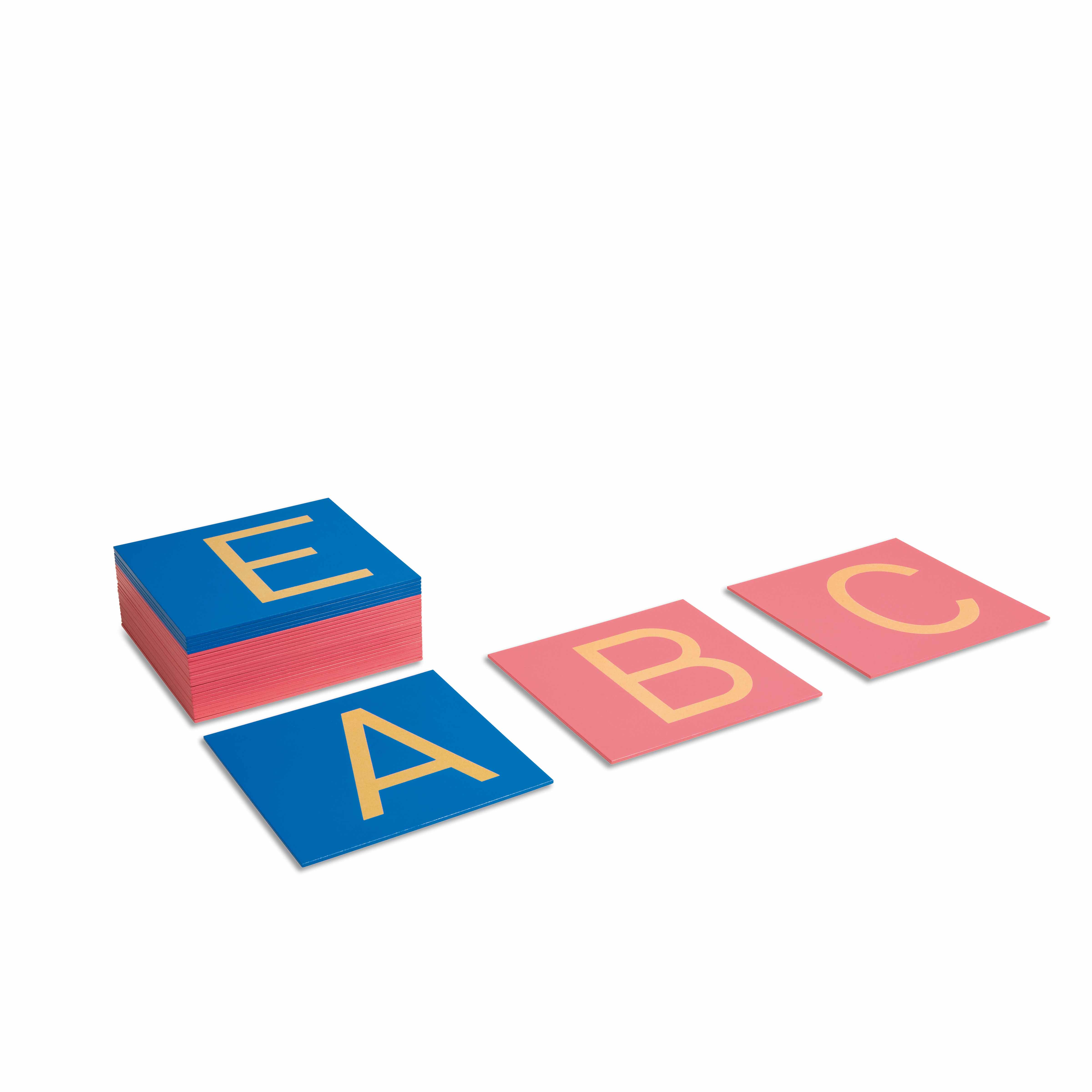Sandpapiergroßbuchstaben: Druckschrift (englisch) - Montessori Sprache