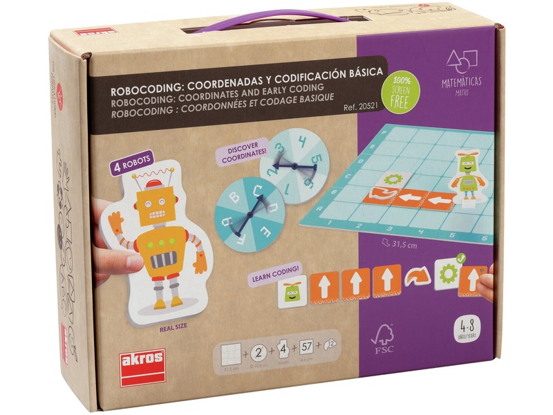 Coding-Spiel Koordinaten und einfaches Programmieren mit Brett, ab 4 Jahren