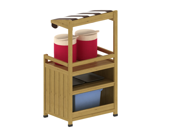Getränkestation für Kinder, mit Markise, aus Holz, Outdoor