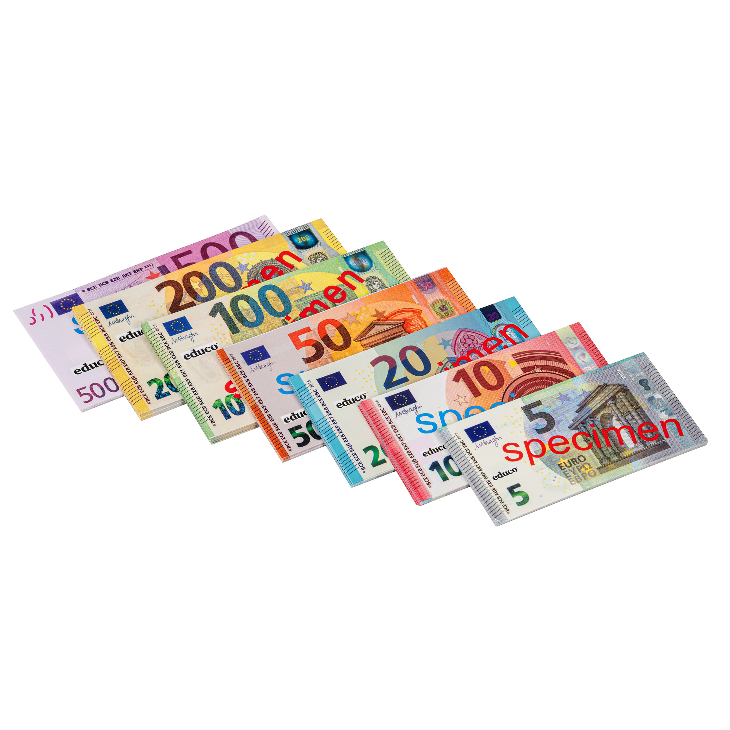 Euro-Spielgeld Scheine-Set, 130 Stück, reißfest