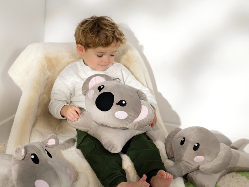 Beschwertes Plüschtier Elefant für ruhige Momente, 2 kg, ab 1 Jahr, grau