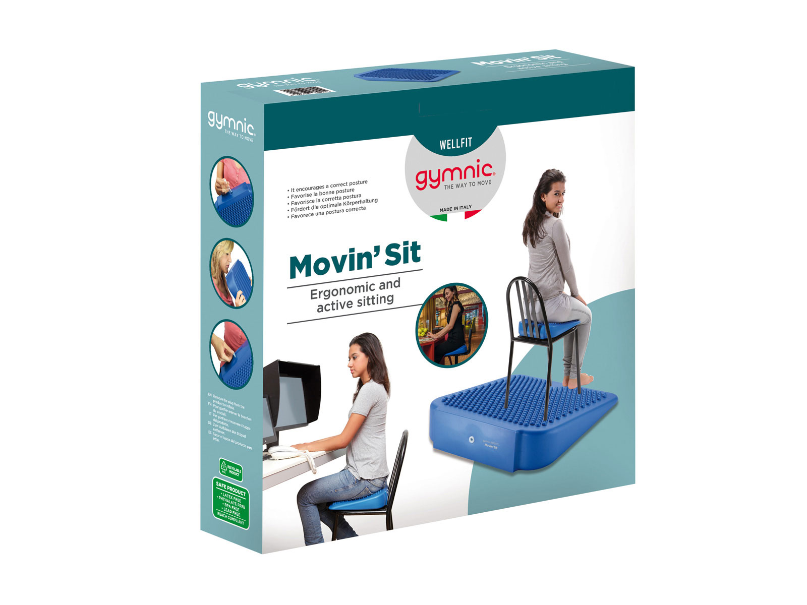 Keilkissen Gymnic Movin' Sit, 36 cm, blau
